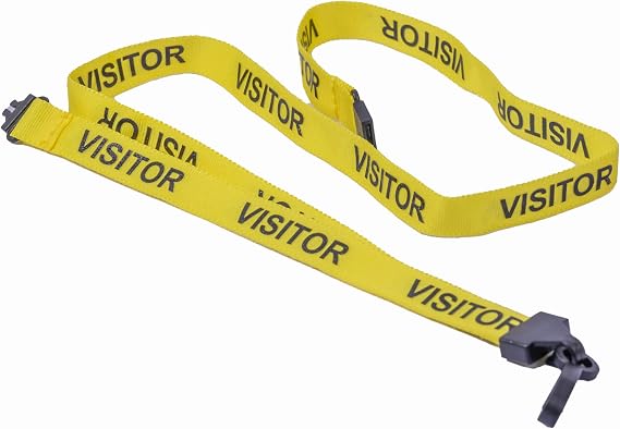 Visitor Lanyard Complete with Free Visitor Pass Size Clear Wallet (50, Yellow)