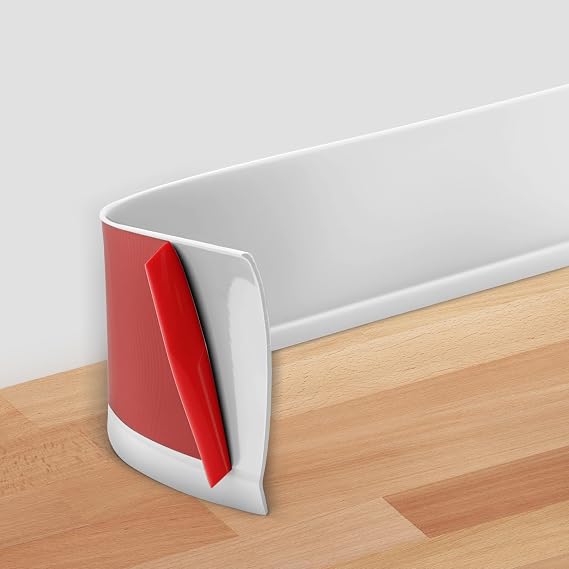 Flexible Baseboard Molding Trim 4" x 50 ft, Self-Adhesive Vinyl Wall Base Cove Base, Peel and Stick Rubber Wall Base Molding Trim - White