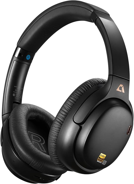 1Mii E700 Noise Cancelling Headphones Bluetooth Wireless LDAC Hi-Res, Black
