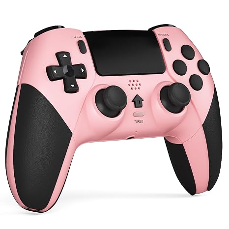 CHEREEKI Controller for PS4 Bluetooth Controller with 2 Programmable Buttons Wireless Gamepad with Double Vibration 6-Axis Gyro Sensor Touchpad Built-in Speaker