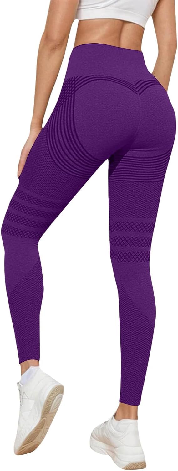 Anti Cellulite Compression 3D Leggings for Women UK, High Waisted Seamless Tummy Control Yoga Gym Pants Trousers Seamless Yoga Gym Walking Leggings for Womens Ladies