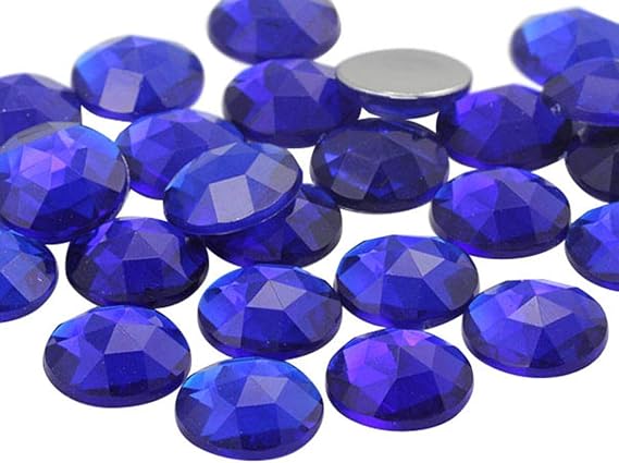 Allstarco 25mm (1") Blue Dark Sapphire Round Acrylic Gems, 20 PCS