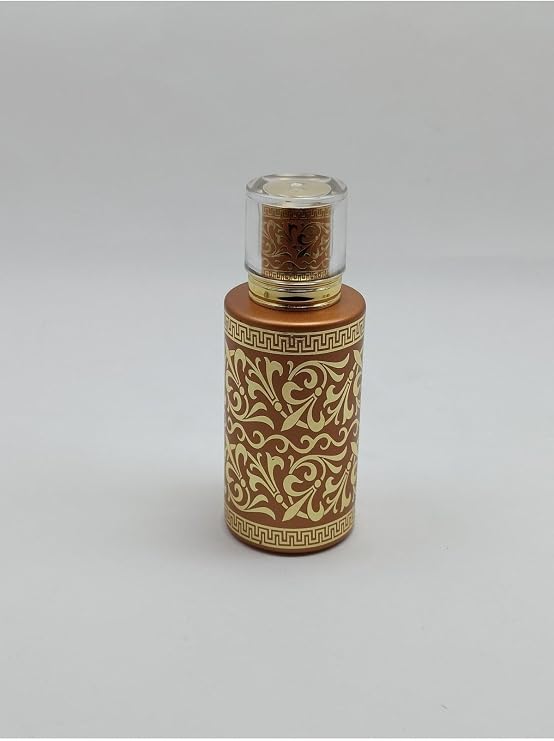 Boş Doldurulabilir, Altın Detaylı, Krem Renkli, Lüks ve Şık, Parfüm ve Kolonya Cam Şişesi, 50ml