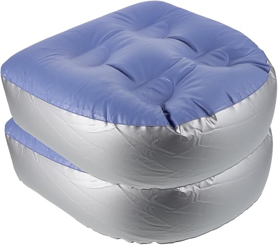 2pcs Inflatable Bath Tub Cushion with Suction Cups Adjustable Thickened Seat for Spa and Hot Tub Portable Adult Bath Pillow Booster for Relaxing Bathing Experience