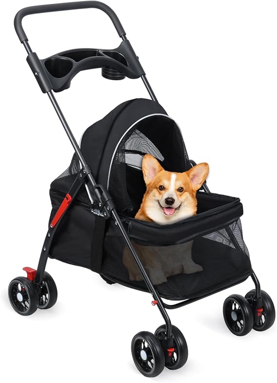 Small Dog Stroller, Folding Pet Gear Stroller with Breathable Mesh