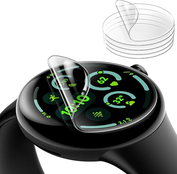 JETech TPU Screen Protector for Google Pixel Watch 5/4/3 45mm, 6-Pack