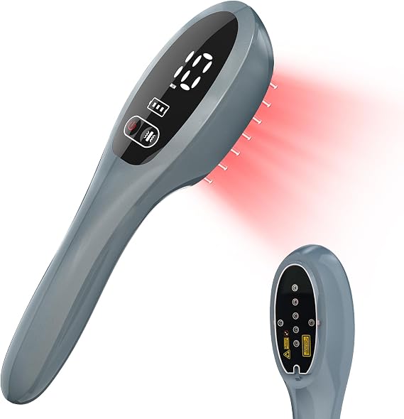 lllt Laser Comb for Hair Growth, Wireless Red Light Hair Growth Brush with Vibration for Hair Regrowth Men and Women, for Parting, Hairline & Crown