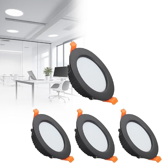 ​120° Wide Angle Recessed Ceiling Spotlights 4 Pack, High Brightness LED Panel Lights with Junction Box for Staircases & Accent Walls(4000K,12W)