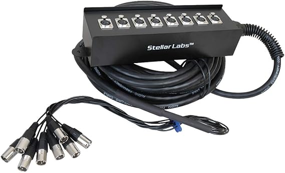 Stellar Labs Cable, 3Pos XLR Plug-Jack, 8Port, 32Ft - 555-13862