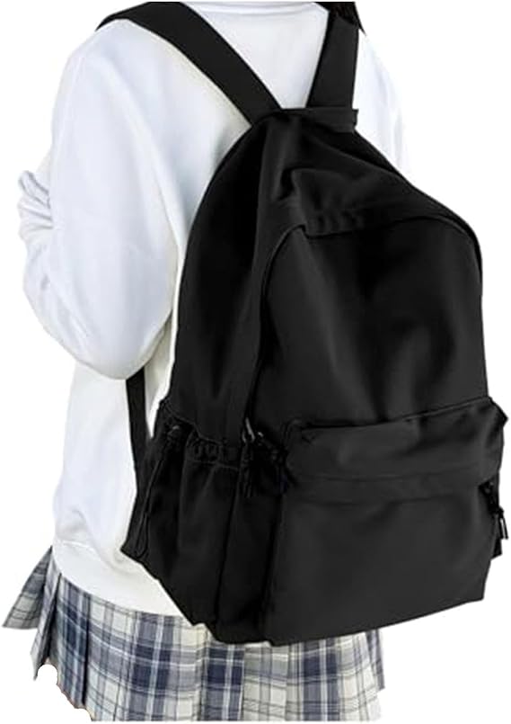 HYC00 School Backpack for Women Casual Travel School Bags 14 Inch Laptop Backpack for Teenage Girls Lightweight Backpack Water-Repellent Bookbag College Boys Men Work Daypack C1-black