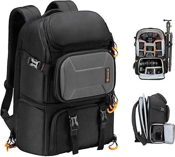 TARION Waterproof Camera Bag Backpack with Side Access 15.6" Laptop Sleeve