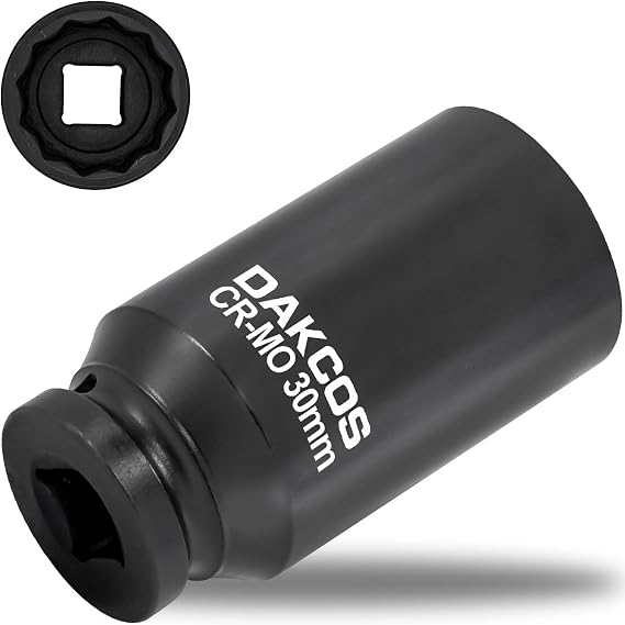 DAKCOS 30mm 12 Ponit Impact Socket 1/2" Drive Deep Wrench Socket