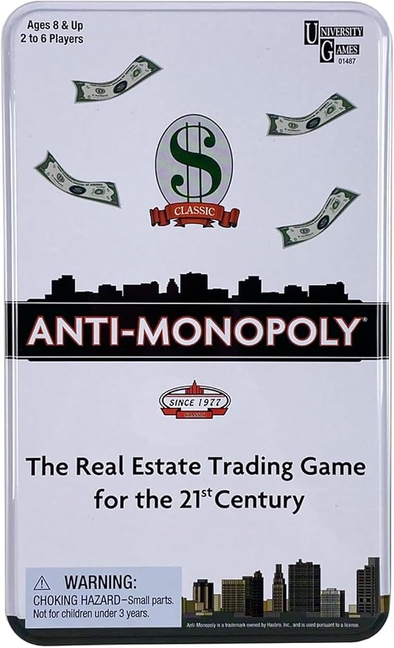 University Games Anti Monopoly Travel Tin, 1487
