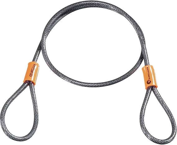 Kryptonite KryptoFlex Security Cable, 2.6FT/4FT/7FT/30FT Long Braided Steel Flex Bike Lock Anti-Theft Cable with Looped Ends for Outdoor Equipment, U-Lock and Padlock, 5mm-10mm Thick