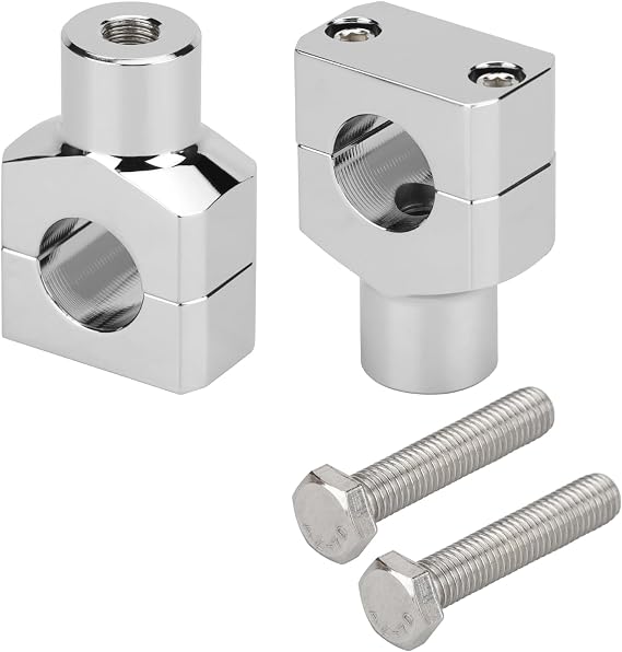 オートバイ 2.5 cm ハンドルバーライザー 25mm バーマウント クランプ クローム ユニバーサル 交換用 ハーレー スポーツスター ソフテイル ダイナ V スター シャドウ カワサキ スズキ ヤマハ