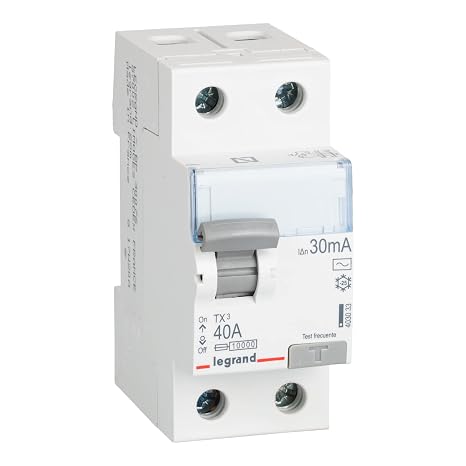 LEGRAND Differential Switch, 2P, 40 A, 30mA, AC Class, TX3, 403033