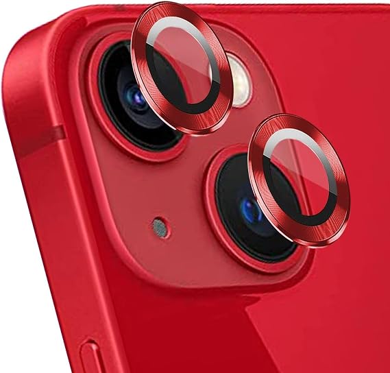 Microsonic Apple iPhone 13 Tekli Kamera Lens Koruma Camı Kırmızı [iPhone 13 ile Uyumlu Ekran Koruyucu]