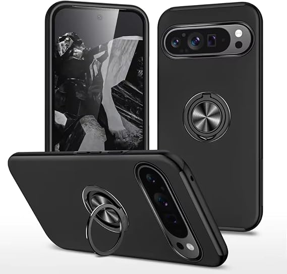 Microcase Google Pixel 10 ile Uyumlu Manyetik Mıknatıslı Yüzük Standlı Kılıf-AL5139