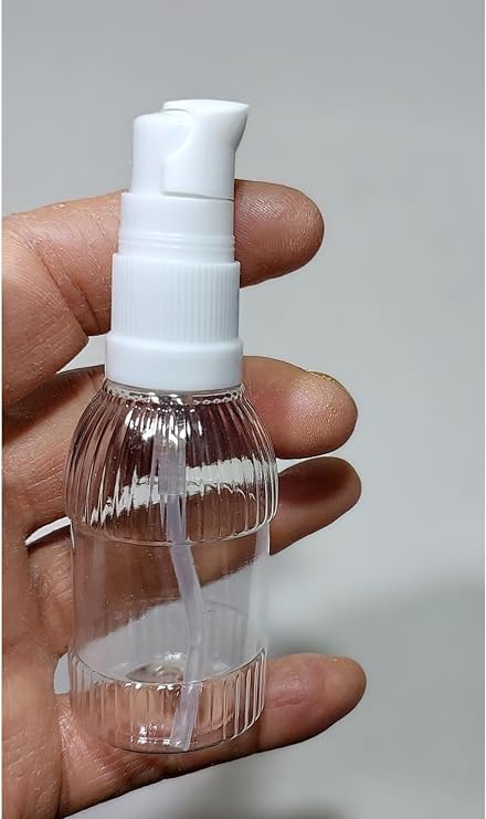 5 adet 50 ml Sampex Şeffaf Kapaklı Boş Krem Losyon Şişesi