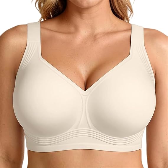 Jelly Wireless Push Up Bra for Women Supportive Seamless Bras No Underwire Full Coverage Bra Comfy Bras for Women