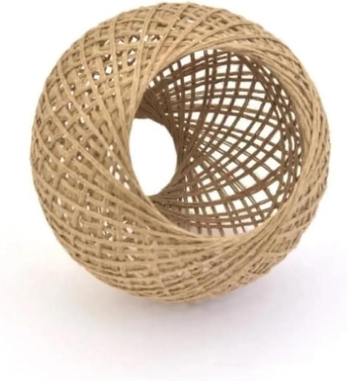 Bohhem Örme Jüt Ip Abajur Başlığı Handmade Bej
