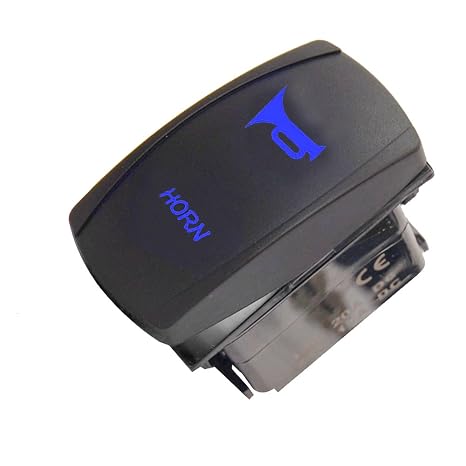 ESUPPORT Car Motor 12V 20A Light Button Rocker Toggle Switch Momentary Blue LED Horn Light Speaker 5Pin