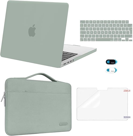 MOSISO Compatible with MacBook Pro 14 inch Case M5 M4 M3-M1, Antique Green