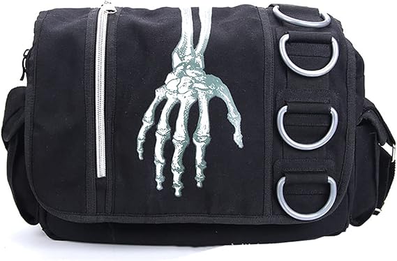Goth Backpack Grunge Backpack Y2k Fashion Skull Backpack Hooded Backpack Gothic Black Shoulder Bag Goth Messenger Bag
