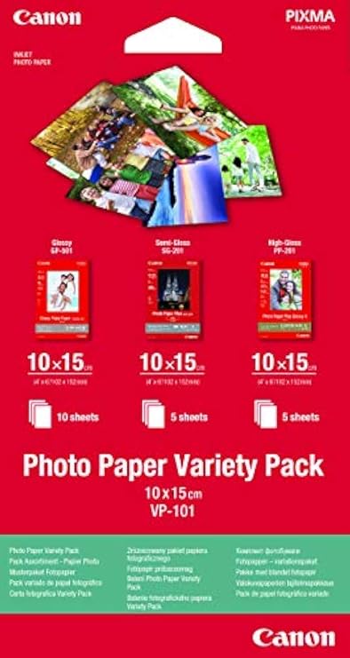 Canon 0775B079 VP-101 Musterpaket A 4, fotoğraf kağıdı, 10 x 15 cm, 4 x 5 yaprak