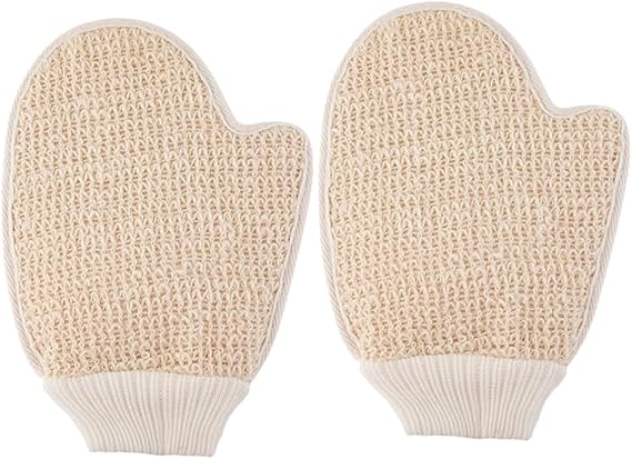 Anneome 2pcs Bath Mud Gloves Exfoliating Shower Gloves Double Sided for Body Scrub Cheekyglo Back Washer in Pack