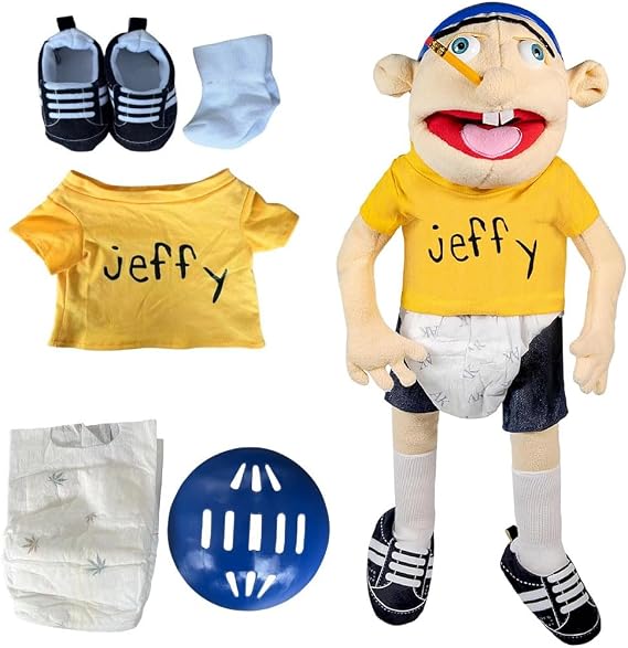 Jeffy Puppet Plush Toy Doll, 60cm Jeffy Hand Puppet for Kids Birthday Christmas Halloween Party, Yellow