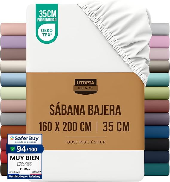 Utopia Bedding Fitted Sheet 160x200 - White