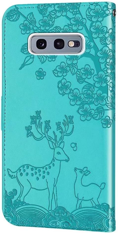CWZ Embossed PUレザー磁気スタンドフリップ保護カバーレザーケースID＆クレジットカードスロットホルダーケース付き for Samsung Galaxy S10E Rose Gold