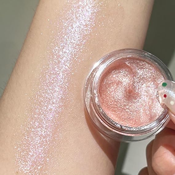 Face Liquid Highlighter, Champagne Pink Eyeshadow Creamy Shimmer Gel Face Highlighter Radiant Gel Creamy Glitter
