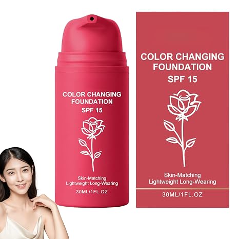 30 ml Changing Foundation Colour Changing Foundation Naturally Moisturising Brightening Suitable for Most Skin Types