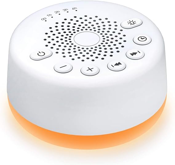 Sound Machine Easysleep Beyaz Gürültü Makinesi, 25 Yatıştırıcı Ses ve Hafıza Fonksiyonlu Gece Lambaları, 32 Ses Seviyesi ve 5 Uyku Zamanlayıcısı, Uyku Rahatlaması için AC veya USB ile çalışır (Beyaz)