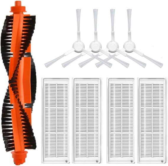 robotyedek Mop Pro Styj02ym (Beyaz), Viomi SE Uyumlu Yedek Mopsuz Fırça Hepa Filtre Mop Seti-9 Parça