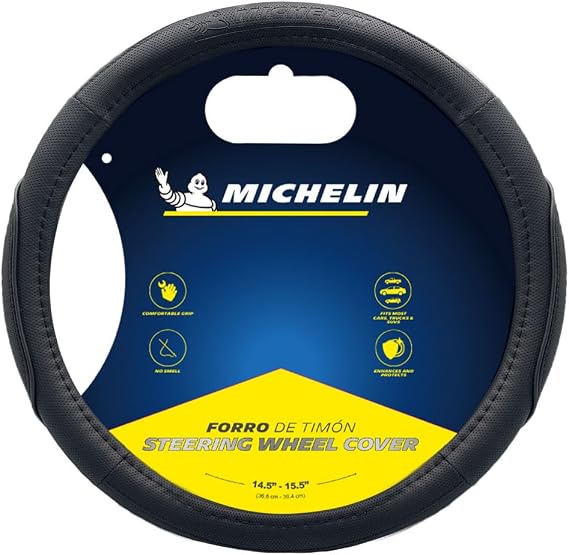 MICHELIN ML1003N Premium Suni Deri Direksiyon Kılıfı, SİYAH