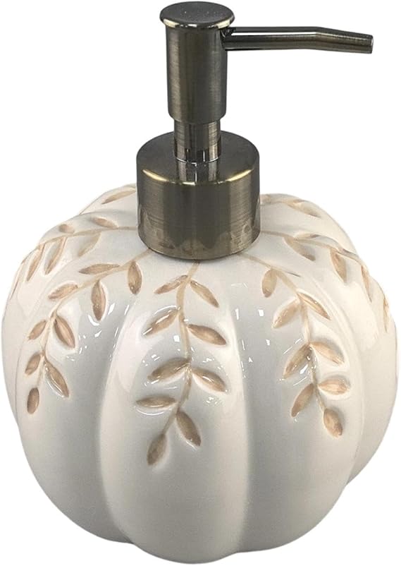 Pumpkin Soap Dispenser Ceramic Refillable Decorative