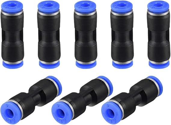 sourcing map Straight Push Connectors,4mm OD,Plastic Straight Union