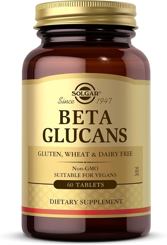 Solgar Beta 1,3 Glucans Tablets - Pack of 60 - Vegan, Gold