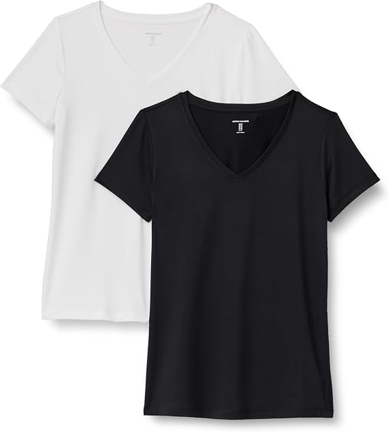 Amazon Essentials Women's Active Quick-Dry Tech-Stretch Short-Sleeve Sports, Gym And Workout Running Tops, Multipacks