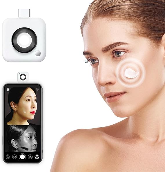 Portable UV Camera, UV Camera for Sunscreen Test, Smart Visualization UV Camera for Facial Sun Protection And Makeup Removal Detection, Mini Makeup Removal Device Skin IOS