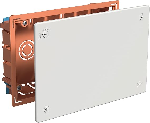 FAMATEL - Recessed box | Lid with screws | Without cones | 205x130x45 | Orange