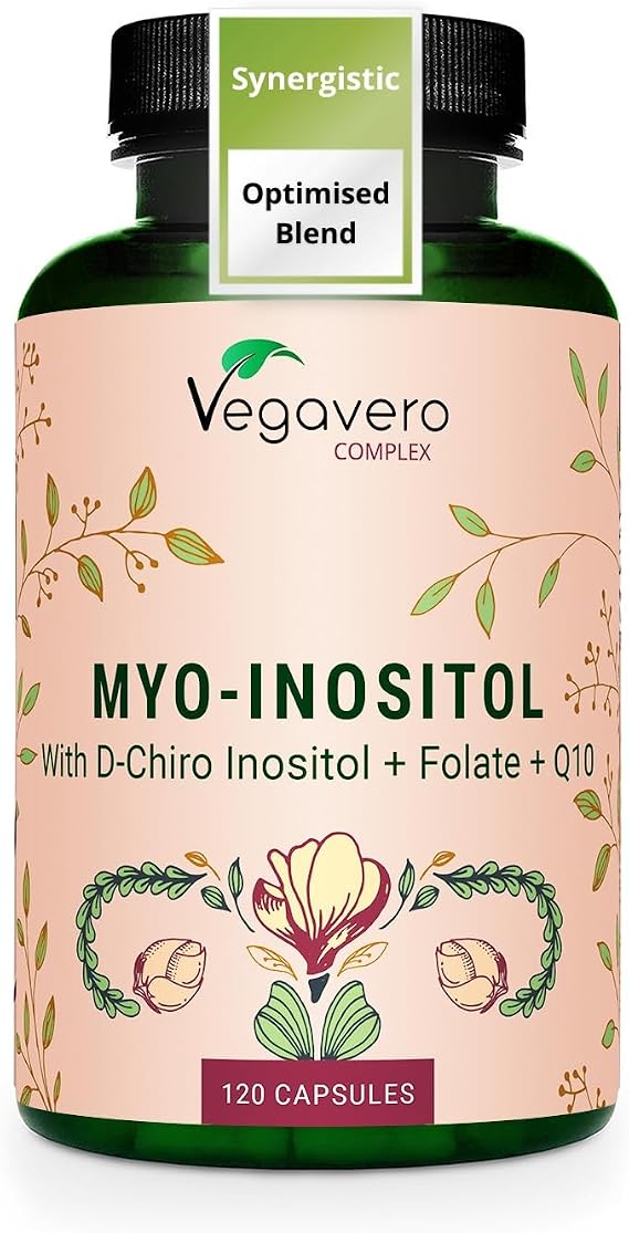 Vegavero Myo-Inositol & D-Chiro Complex | Complete Formula with CoQ10, Zinc, Vitamin B6, Chromium & Folate (Quatrefolic) | 40:1 Ratio | PCOS Supplement | NO Additives, Lab-Tested | Vegan
