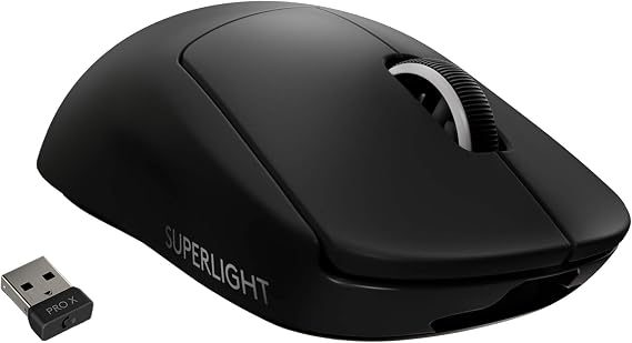 Logitech G PRO X SUPERLIGHT Kablosuz LIGHTSPEED Oyuncu Mouse, 25.600 DPI, HERO Sensör, 5 Özelleştirilebilir Tuş, 1 ms Bildirim Hızı, Uzun Pil Ömrü, PC / Mac ile Uyumlu, Siyah