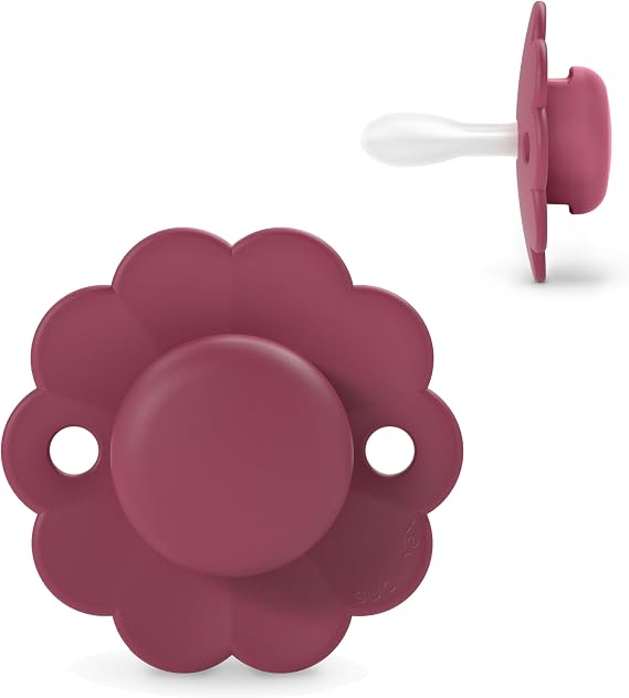 Suavinex, Pacifier for Babies 6/18 Months, Round Pacifier with Physiological Silicone Teat SX Pro, Symmetrical, Flat and Flexible Teat, Respects Oral Development, Wonder Magenta