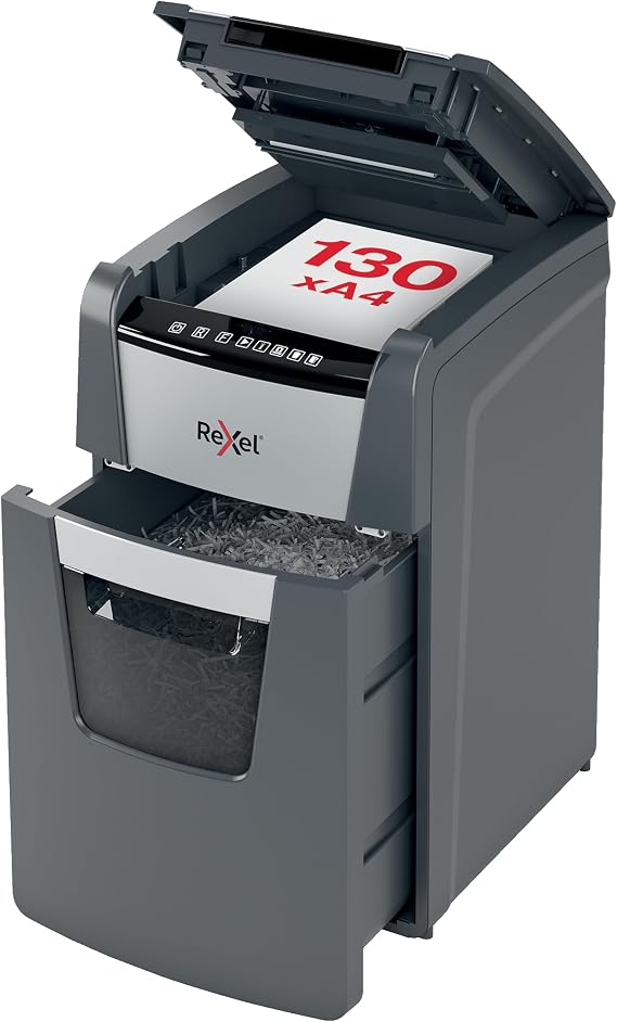 Rexel Optimum Auto Feed+ 130 Sheet Automatic Paper Shredder, Cross Cut, P4