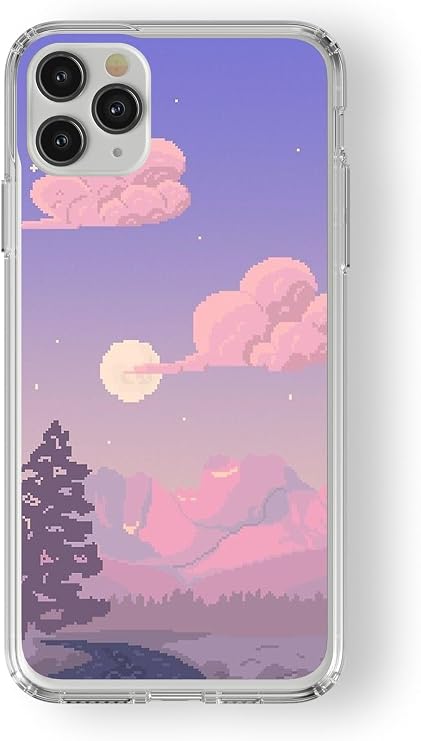 iPhone 11 Pro Max ile Uyumlu Pixel Art Tasarım Baskılı Şeffaf Kılıf