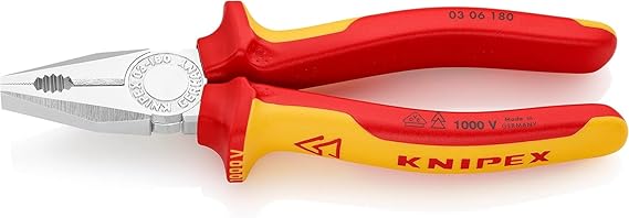 KNIPEX Combination Pliers Self-Service Card Chrome-Plated, 03 06 180 SB